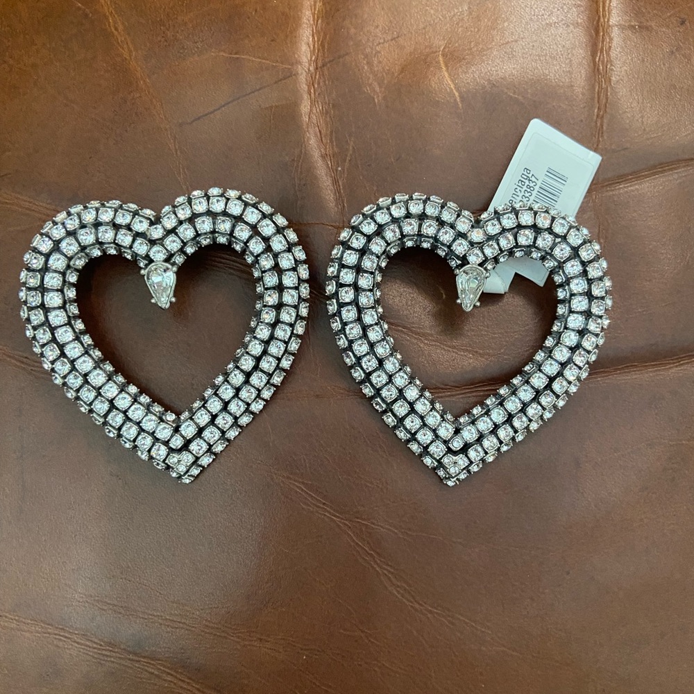 Balenciaga crystal heart earrings - Picture 1 of 11